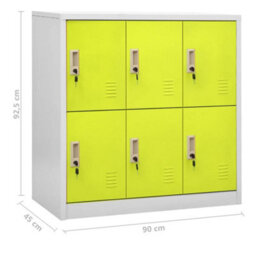 Berkfield Locker Cabinets 5 Pcs Light Grey And Green 90X45X92.5 Cm Steel - thumbnail 9