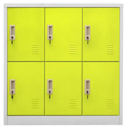 Berkfield Locker Cabinets 5 Pcs Light Grey And Green 90X45X92.5 Cm Steel - thumbnail 3