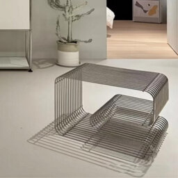 Metal Wire Side Table Magazine Rack Compact End Table For Sofa & Bedside Holder - thumbnail 8