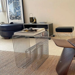 Metal Wire Side Table Magazine Rack Compact End Table For Sofa & Bedside Holder - thumbnail 7