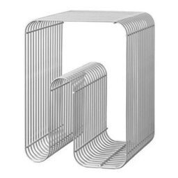 Metal Wire Side Table Magazine Rack Compact End Table For Sofa & Bedside Holder - thumbnail 5