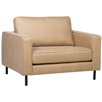 Beliani Armchair Savalen Faux Leather Beige - image 1