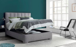 Europa Medburn Ottoman Storage Upholstered Bed Frame Light Grey Linen Fabric - thumbnail 1