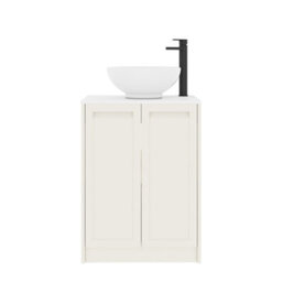 Royal Bathrooms Royal Bathroom Elmore 600mm Classic White Freestanding Bathroom Vanity Unit 2 Door Plain White Worktop With Breeze Basin - thumbnail 7