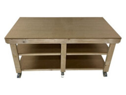 Arbor Garden Solutions Workbench Mdf Top, Large Heavy-Duty Table (H-90Cm, D-120Cm, L-210Cm) With Wheels And Double Shelf - thumbnail 1