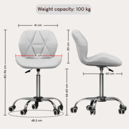 Lassic Vida Designs Geo White Office Swivel Chair Ukfr Pu Faux Leather - thumbnail 2