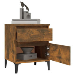 Berkfield Elegant Bedside Cabinet Smoked Oak 40X35X50 Cm - thumbnail 4