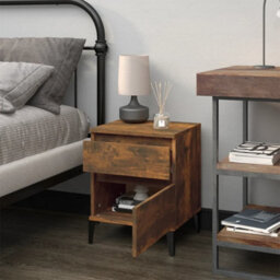 Berkfield Elegant Bedside Cabinet Smoked Oak 40X35X50 Cm - thumbnail 3