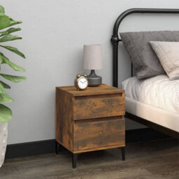 Berkfield Elegant Bedside Cabinet Smoked Oak 40X35X50 Cm - thumbnail 2