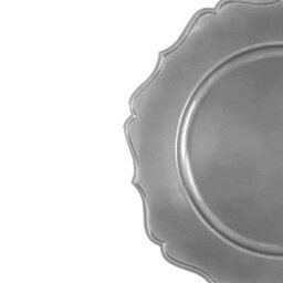 Yes-Online Set Of 4 Silver Lacquer Christmas Decorative Round Charger Plate Christmas Table - thumbnail 1