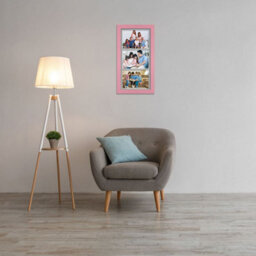 AK Frames 16X8 Pastel Pink Modern Multi Photo Frame With Silver Mount - Holds 3 Apertures (3X) 7X5 Photos - thumbnail 3