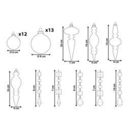 Beliani Set Of 35 Baubles Bling Glass Gold - thumbnail 3