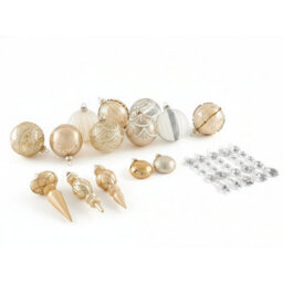 Beliani Set Of 35 Baubles Bling Glass Gold