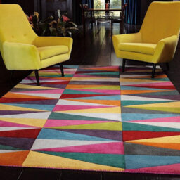 Funk Triangles Rug Multi Colour Rug 120X170Cm For The Living Room - thumbnail 1