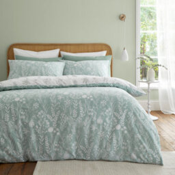 Bianca Bedding Wild Flowers 200 Thread Count Cotton Reversible King Duvet Cover Set With Pillowcases Green - thumbnail 2