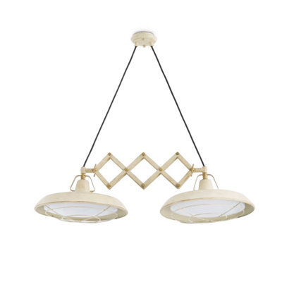 Luminosa Lighting Luminosa Plec Led 2 Light Double Adjustable Outdoor Dome Ceiling Pendant Light Off-White Ip44 - image 1