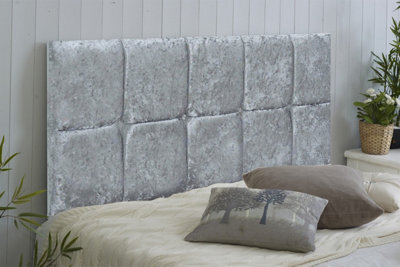 "Adore Designs Monaco Crushed Velvet 4Ft Small Double 20"" Headboard -  Grey"