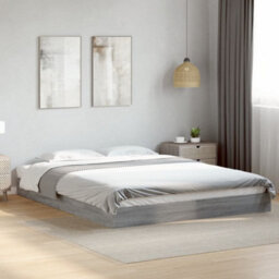 Berkfield Bed Frame Without Mattress Grey Sonoma 160X200 Cm Engineered Wood - thumbnail 1