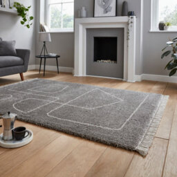 Dark Green Modern Abstract Kilim Shaggy Moroccan Dining Room Rug-120Cm X 170Cm - thumbnail 2