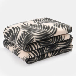 OHS Palm Leaf Throw Over Bed Blanket Soft Garden Chair Fleece Warm Travel Bedspread - thumbnail 2
