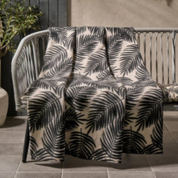 OHS Palm Leaf Throw Over Bed Blanket Soft Garden Chair Fleece Warm Travel Bedspread