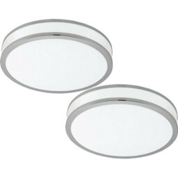 Elegant 2 Pack White Led Flush Ceiling Lights With Chrome Shade