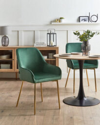 Beliani Set Of 2 Dining Chairs Loverna Velvet Green - thumbnail 2