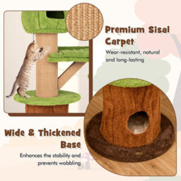 Costway Mushroom Cat Tree Indoor 148 Cm Tall Cat Tower W/ 2 Cute Condos - thumbnail 8