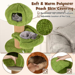 Costway Mushroom Cat Tree Indoor 148 Cm Tall Cat Tower W/ 2 Cute Condos - thumbnail 7