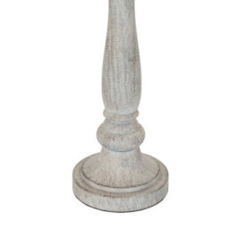 Hill Interiors Stella Table Lamp With Linen Shade - Resin - L36 X W36 X H74 Cm - White - thumbnail 3