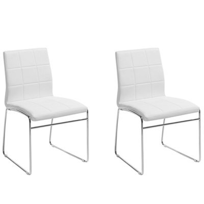 Beliani Set Of 2 Dining Chairs Kiron Faux Leather White - image 1