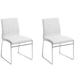 Beliani Set Of 2 Dining Chairs Kiron Faux Leather White - thumbnail 1