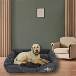 Actiaspet Faux Fur Pet Bed Black/grey Xxl - thumbnail 3