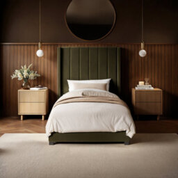 Flair Tiggy Single Ottoman Bed Khaki Green Velvet - thumbnail 3