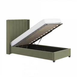 Flair Tiggy Single Ottoman Bed Khaki Green Velvet - thumbnail 5