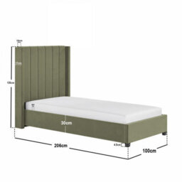 Flair Tiggy Single Ottoman Bed Khaki Green Velvet - thumbnail 6