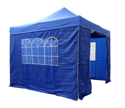 All Seasons Gazebos 3X3 Full Waterproof Pop Up Gazebo With 4 Lightweight Side Panels And Accessories Royal Blue