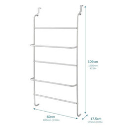 House Of Home 5 Tier Over Door Towel Rail & Clothes Airer Hanging Storage Rack - thumbnail 2