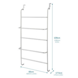 House Of Home 5 Tier Over Door Towel Rail & Clothes Airer Hanging Storage Rack - thumbnail 9