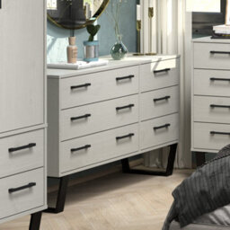 Core Products 3+3 Drawer Grey Waxed Wide Chest Of Drawers, H73.6Cm X W119.3Cm X D39.5Cm - thumbnail 8