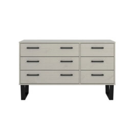 Core Products 3+3 Drawer Grey Waxed Wide Chest Of Drawers, H73.6Cm X W119.3Cm X D39.5Cm - thumbnail 2