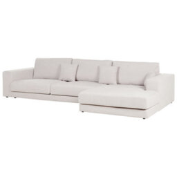 Beliani Corner Sofa 5 Seater Lofoten Fabric Off-White Left Hand - thumbnail 4