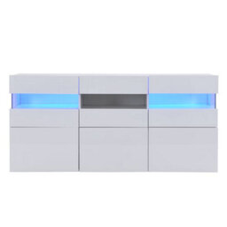 Furniture in Fashion Kirsten High Gloss Sideboard In White With Led Lighting - thumbnail 4