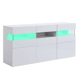 Furniture in Fashion Kirsten High Gloss Sideboard In White With Led Lighting - thumbnail 7