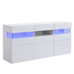Furniture in Fashion Kirsten High Gloss Sideboard In White With Led Lighting - thumbnail 5