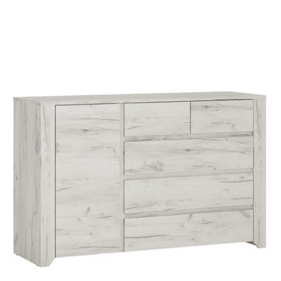 Furniture To Go Angel 1 Door 2+3 Drawer Chest In White Craft Oak - image 1