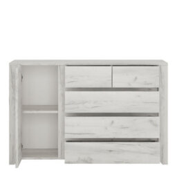 Furniture To Go Angel 1 Door 2+3 Drawer Chest In White Craft Oak - thumbnail 3