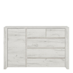 Furniture To Go Angel 1 Door 2+3 Drawer Chest In White Craft Oak - thumbnail 2