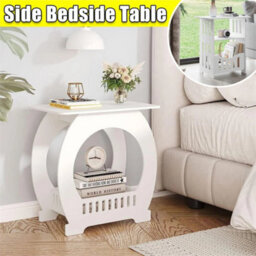 Small Arch Bedside Table Cabinet Side End Coffee Tea Table Nightstand Storage Shelf - thumbnail 1