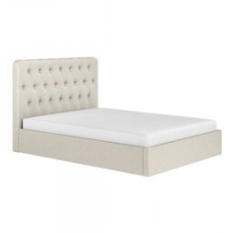 Flair Marley Buttoned Headboard Ottoman Bed Beige Linen Kingsize - thumbnail 5